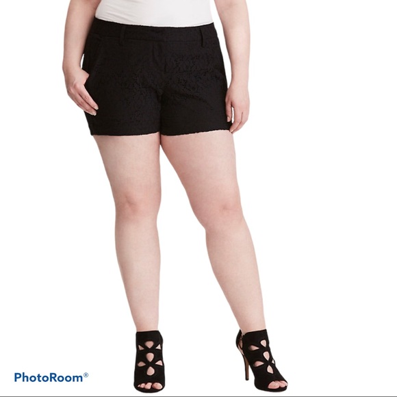 torrid Pants - TORRID plus size black lace shorts